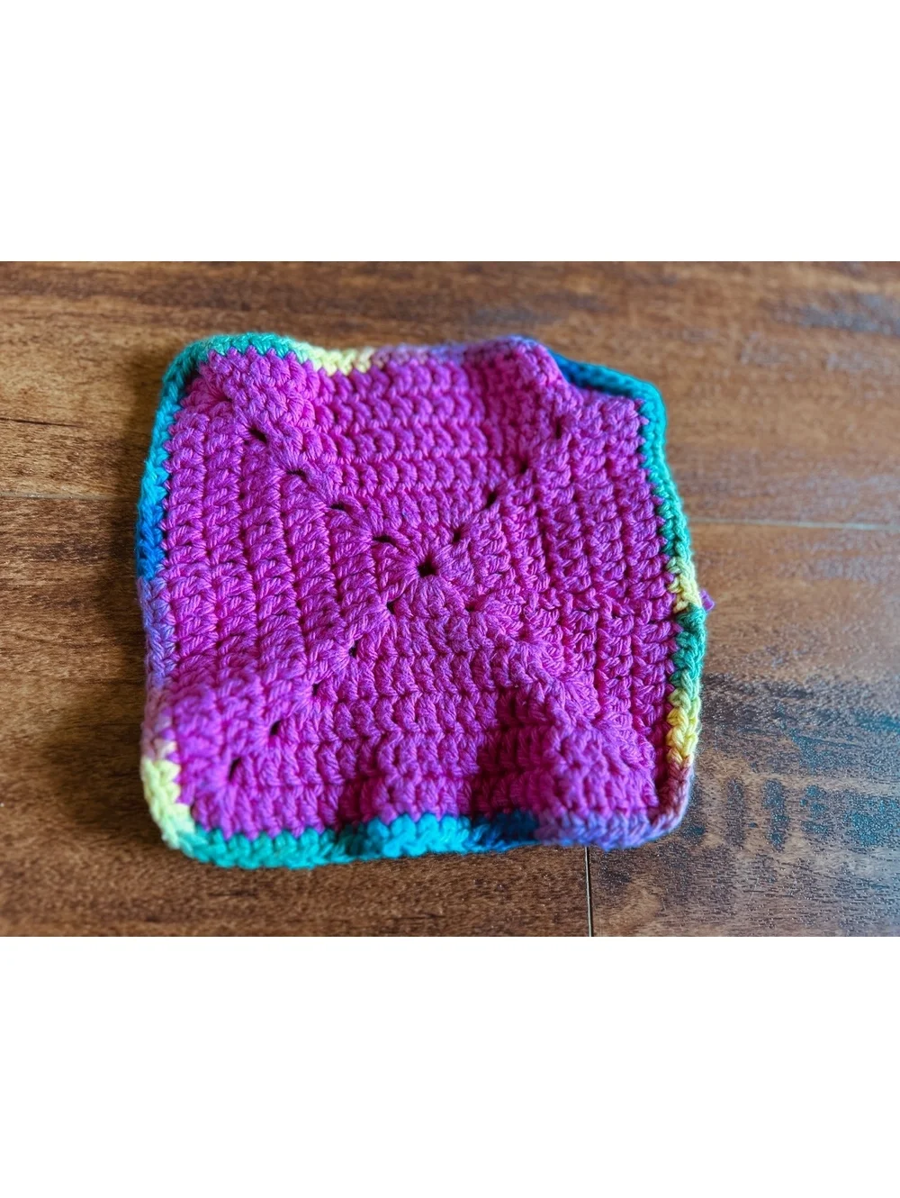 Handmade Crocheted Colorful Square Coaster